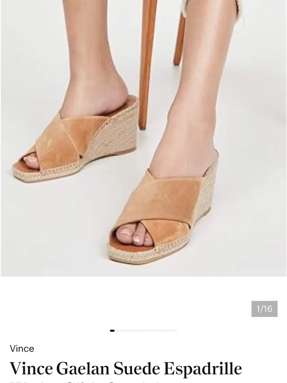 Vince Gaelan Suede Wedge Sandal Size 7
